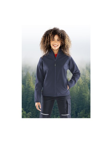 RES-R911F-Womens Recycled 3-Layer Printable Hooded Softshell Jacket